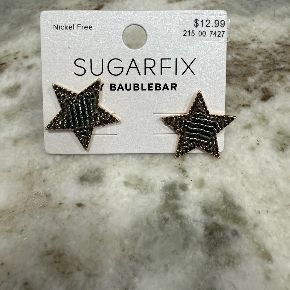 Sugarfix by BaubleBar Star Earrings - Black and Gold